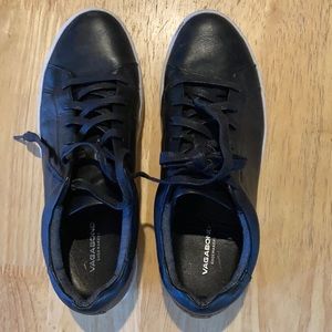 Black leather Vagabond lace-up sneakers